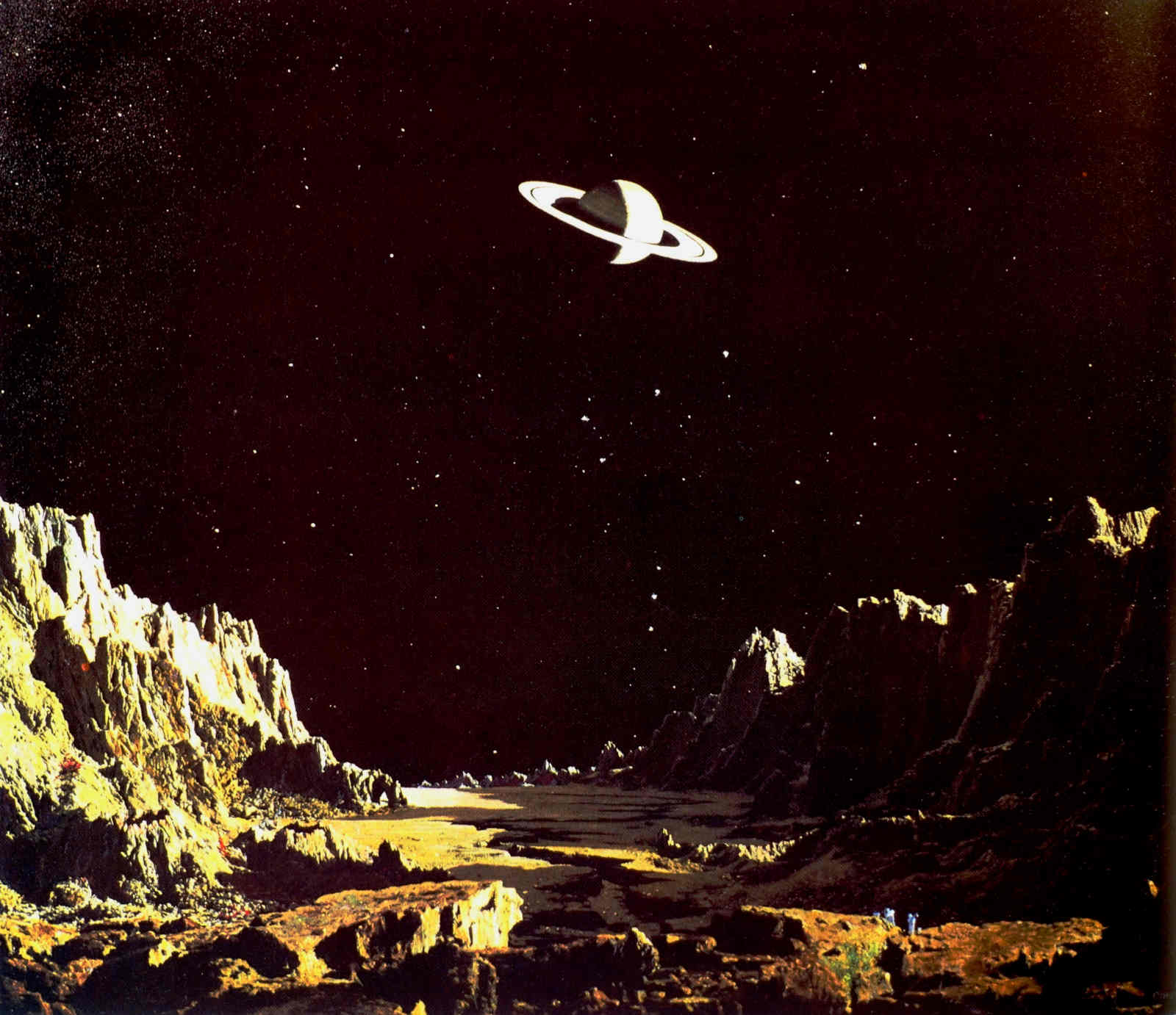 5 Saturn from its moon Iapetus by Chesley Bonestell. Published in Life Magazine (1944) C3