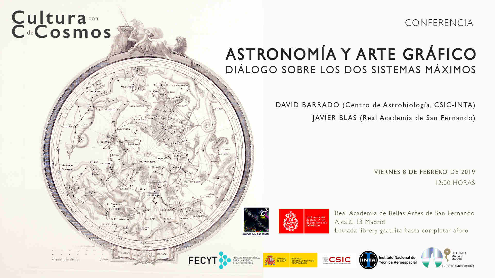Invitación conferencia Astronomía y arte gráfico C3