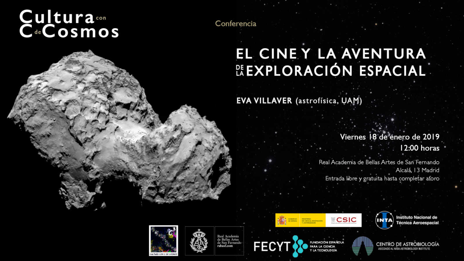 Invitación conferencia Eva Villaver (C3) - El cine y la aventura de la exploración espacial